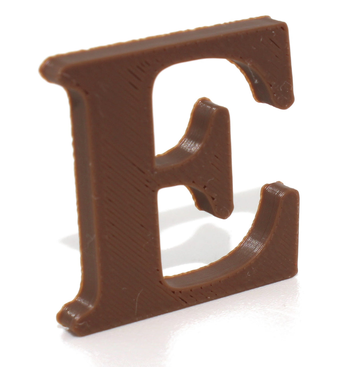 Brown E small prop from a three-quarter perspective, rear angle.