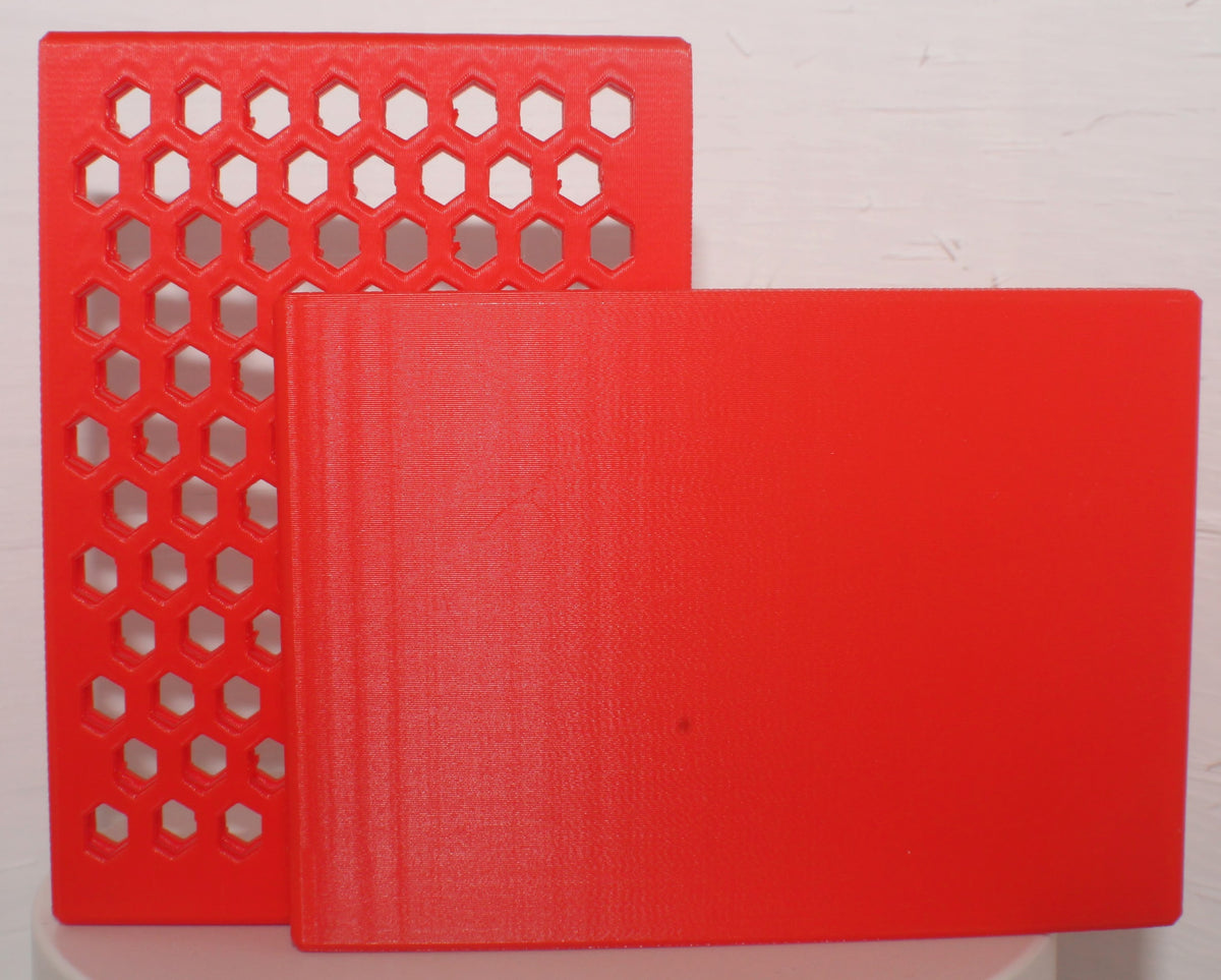 Q Family Card Packet Holder pair, solid and honeycomb versions side by side.