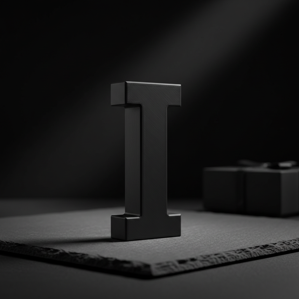 Black Eye — 3D printed black letter I pun prop