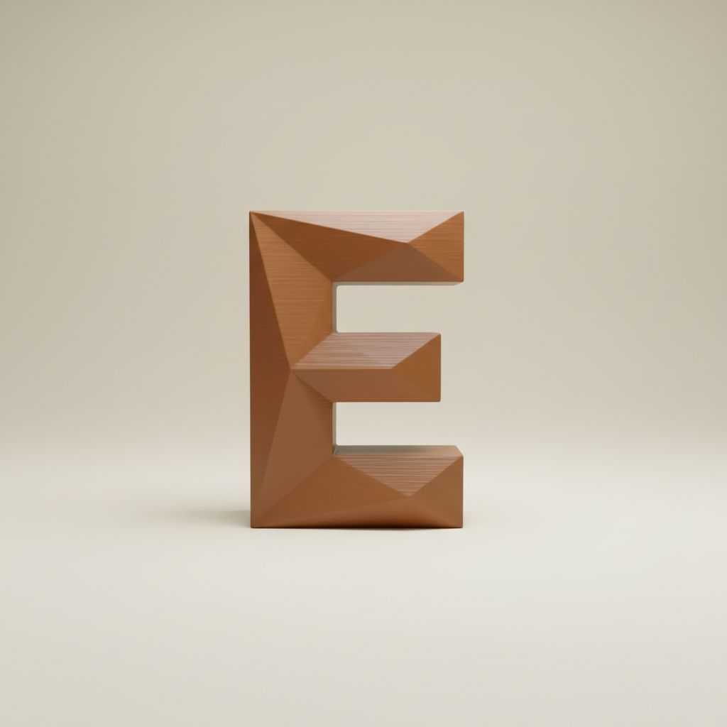 Brownie — 3D printed brown letter E pun prop