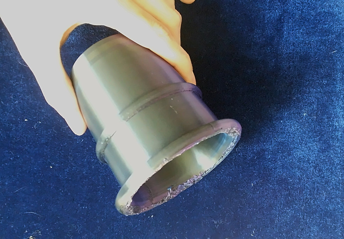 Chop Cup mouth showing rough print blobs around the rim