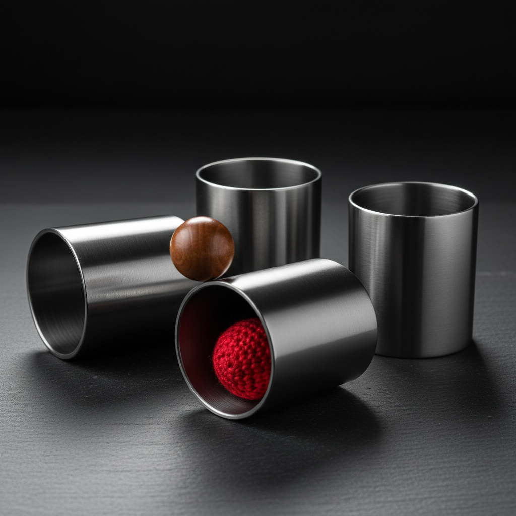 Chop Cups / Cups & Balls — professional magic prop set