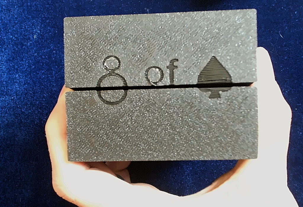 Closed Ultimate Card Box showing the '8 of spades' top-and-bottom merge reveal across the seam